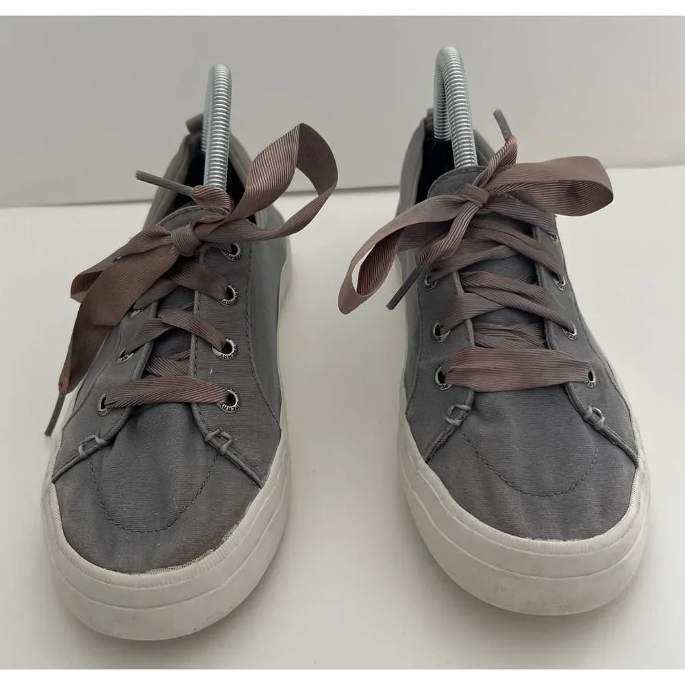 Sperry Top Sider‎ Ribbon Laced Boat Sneakers Gray Women's 8.5